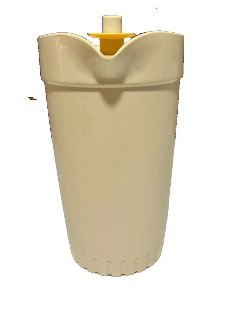 Vintage Tupperware 1 Qt Pitcher ~ 874-14 ~ Almond Harvest Gold ~ Push Button Lid